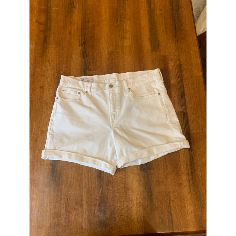 Gap Denim Shorts 12 White Girlfriend Short Mid Rise